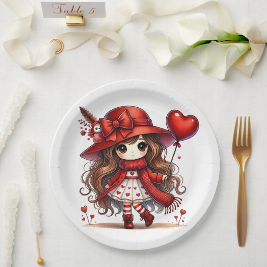 Anime Valentinstag Pappteller (Hochzeit)