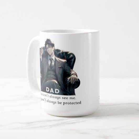 Anime Vater Sprichwort, er got immer deinen Rücken Kaffeetasse (Vorderseite Links)