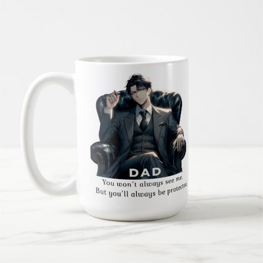 Anime Vater Sprichwort, er got immer deinen Rücken Kaffeetasse (Links)