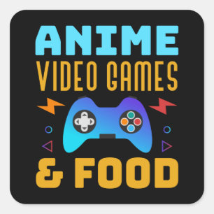 Anime, Video Games & Food Lovely Design Quadratischer Aufkleber