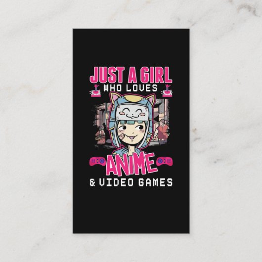 Anime Video Games Girl Otaku Teen Japanisches Gami Visitenkarte (Vorderseite)