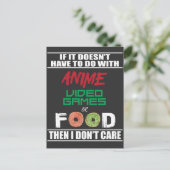 Anime Video Games oder Food Funny Anime Postkarte (Stehend Vorderseite)