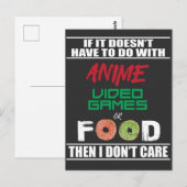 Anime Video Games oder Food Funny Anime Postkarte (Vorne/Hinten)