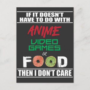 Anime Video Games oder Food Funny Anime Postkarte
