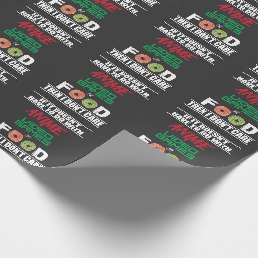 Anime-Videospiele oder Nahrungsmittellustiger Geschenkpapier (Ecke)