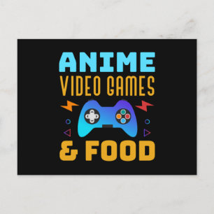 Anime, Videospiele und Lebensmittel Schönes Desi Postkarte