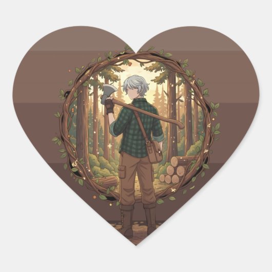 Anime-Waldhüter Herz-Aufkleber (Vorderseite)