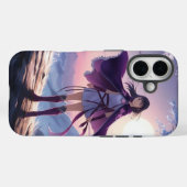 Anime Warrior Girl | Fantasy Spirit Fox Phone Case (Rückseite (Horizontal))
