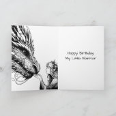 Anime Warrior und Dragon Girl's Birthday Karte (Innenseite)