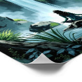 Anime-Wasserfall-Serenitäts-Wandkunst Poster (Ecke)