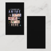 Anime watching Girl Japanese Anime Lover Visitenkarte (Vorne/Hinten)