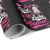 Anime Watching Otaku Japanese Anime Girl Geschenkpapier (Rolleneckpunkt)