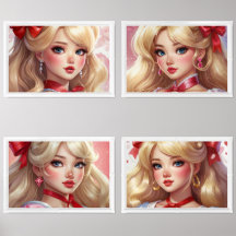 Anime Watercolor Print Set
