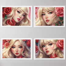 Anime Watercolor Print Set