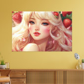 Anime Watercolor Stretched Canvas Print Leinwanddruck (Insitu (Wohnzimmer))