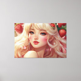 Anime Watercolor Stretched Canvas Print Leinwanddruck