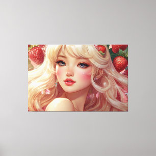 Anime Watercolor Stretched Canvas Print Leinwanddruck