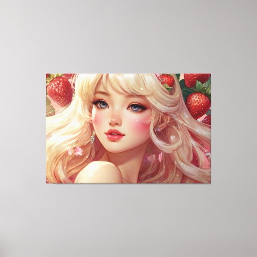 Anime Watercolor Stretched Canvas Print Leinwanddruck (Vorderseite)