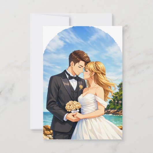 Anime Wedding  Invitation Save The Date (Rückseite)