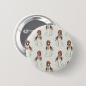 Anime Weeb Girl Manga-Muster Button (Vorne & Hinten)