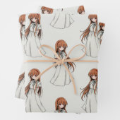 Anime Weeb Girl Manga-Muster Geschenkpapier Set (Beispiel)