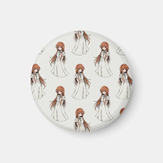 Anime Weeb Girl Manga-Muster Magnet (Vorne)