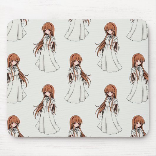 Anime Weeb Girl Manga-Muster Mousepad (Vorne)
