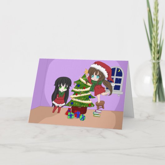Anime-Weihnachtskarten Feiertagskarte (Vorderseite)
