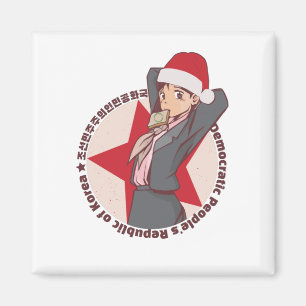 Anime-Weihnachtspullover - Süßes koreanisches Mädc Magnet