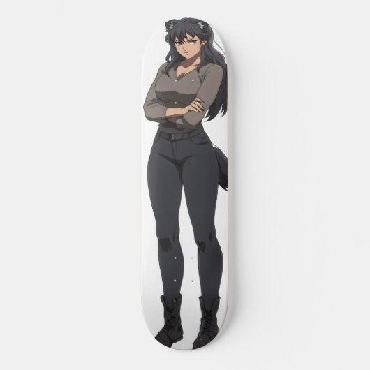 Anime Werewolf Woman Skateboard (Vorderseite)