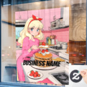Anime Window Clying Fensteraufkleber (Café-Fenster)