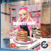 Anime Window Clying Fensteraufkleber (Café-Fenster)