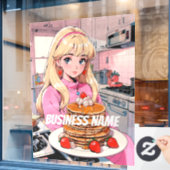 Anime Window Clying Fensteraufkleber (Café-Fenster)
