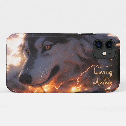 Anime-Wolf Case-Mate iPhone Hülle (Rückseite (Horizontal))