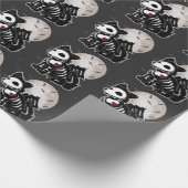 Anime Wolf Emo Goth Edgy Skeleton Halloween Dog Geschenkpapier (Ecke)