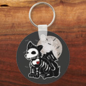 Anime Wolf Emo Goth Edgy Skeleton Halloween Dog Ma Schlüsselanhänger (Vorderseite)