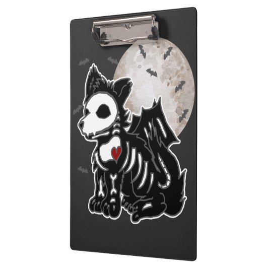 Anime Wolf Emo Goth Edgy Skeleton Halloween Dog No Klemmbrett (Links)