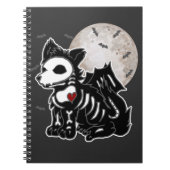 Anime Wolf Emo Goth Edgy Skeleton Halloween Dog Notizblock (Vorderseite)