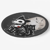 Anime Wolf Emo Goth Edgy Skeleton Halloween Dog Sq Pappteller (Schrägansicht)