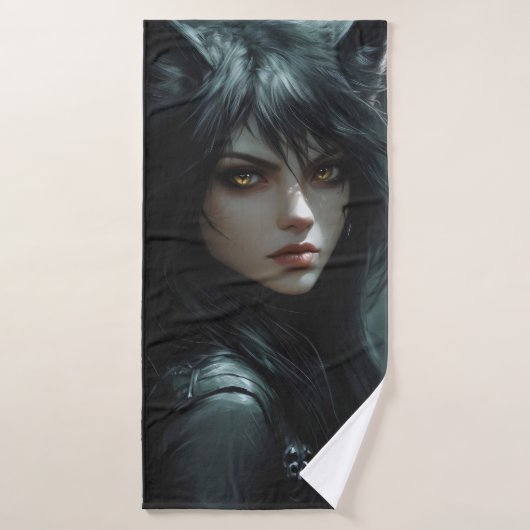Anime Wolf Girl Badehandtuch (Badehandtuch)