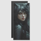 Anime Wolf Girl Magnetkarte (Vorne/Hinten)
