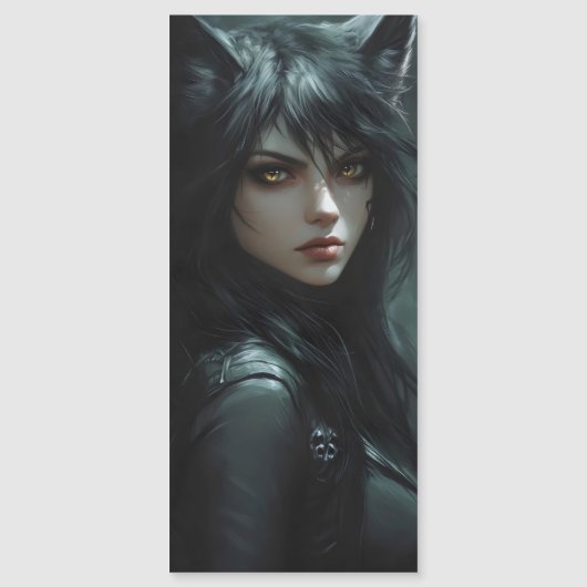 Anime Wolf Girl Magnetkarte (Vorderseite)