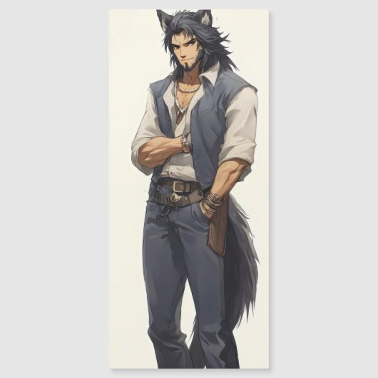 Anime Wolf Zaddy Magnetkarte (Vorderseite)