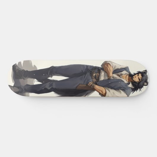 Anime Wolf Zaddy Skateboard (Horizontal)