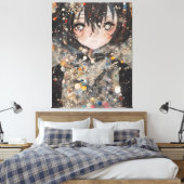 Anime Woman Collage Leinwanddruck (Insitu (Schlafzimmer))