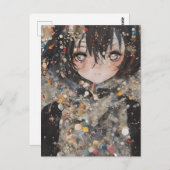 Anime Woman Collage Postkarte (Vorne/Hinten)