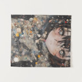 Anime Woman Collage Wandteppich (Vorderseite (Horizontal))