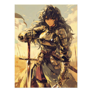 Anime Woman Knight Fantasy Fotodruck