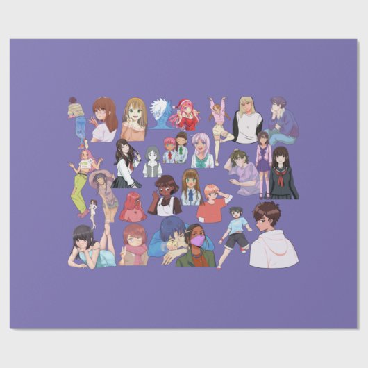 Anime Wrapping Paper Geschenkpapier (Flach)