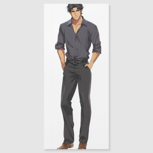 Anime Zaddy Handsome Man Magnetkarte (Vorderseite)